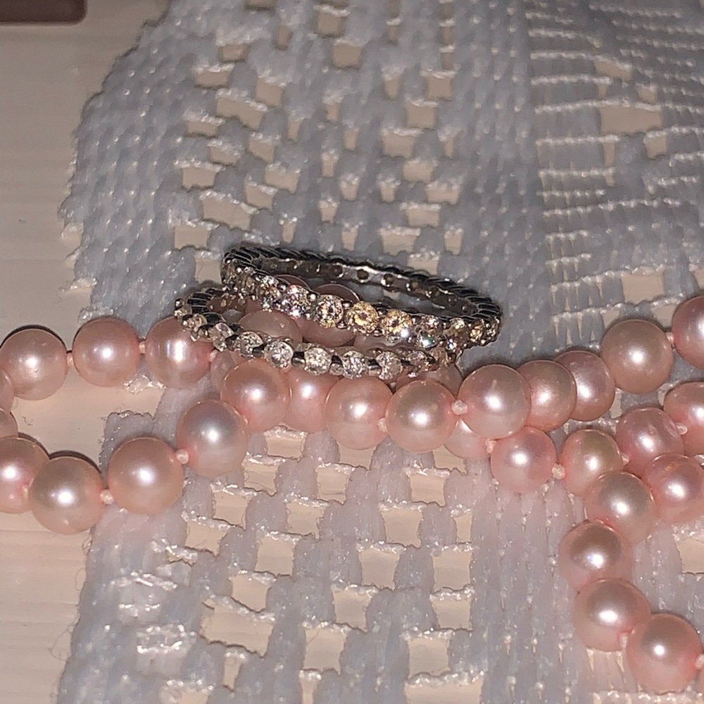 Diamond cz infinity bands QVC rings 7.5-8